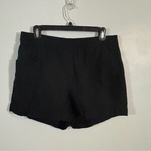 Old Navy High-Rise Black Linen Blend Shorts Women’s M | Elastic Waist Casual